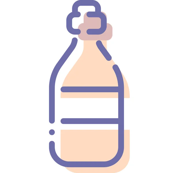 Пляшкова Олія Оливкова Ікона Заповненому Контурі Стилі — стоковий вектор