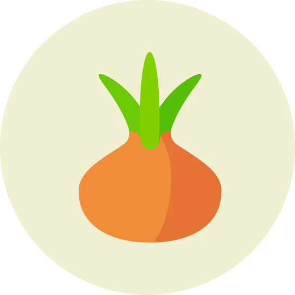 Comida Cebolla Icono Cocina Estilo Plano — Vector de stock