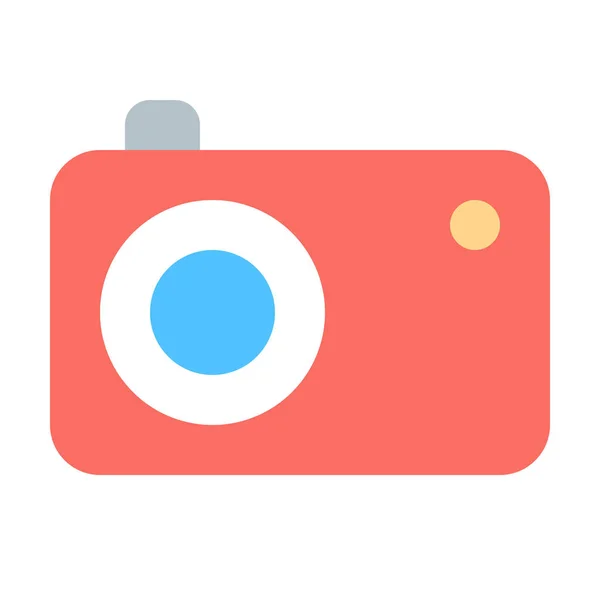 Иконка Фотоаппарата Плоском Стиле — стоковый вектор