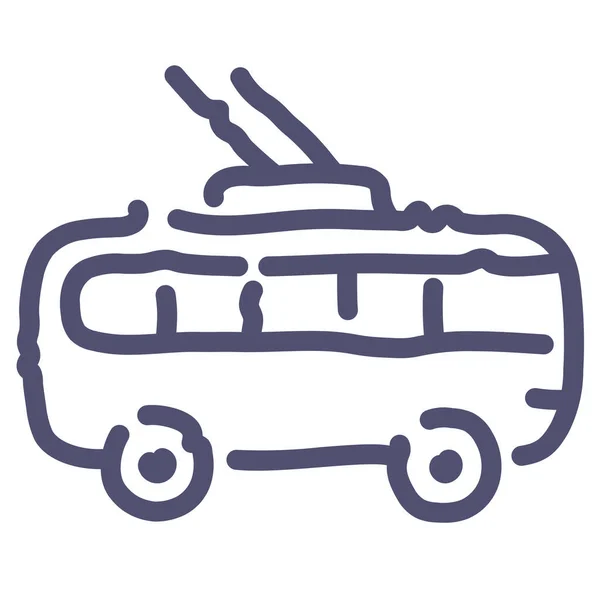 Ikona Transportu Autobusowego Wózka Stylu Zarys — Wektor stockowy