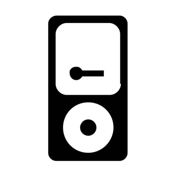 Player Music Icono Sólido Estilo Sólido — Vector de stock