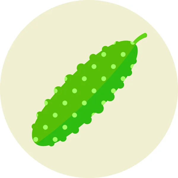 Gurkenkost Gemüse Ikone Flachen Stil — Stockvektor