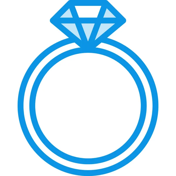 Diamant Huidige Ring Pictogram Omtrek Stijl — Stockvector