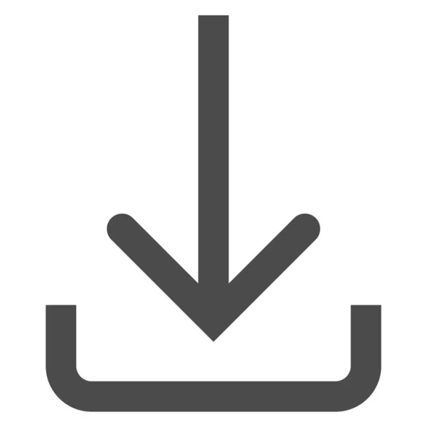 Flèche Télécharger Signe Icône Dans Style Solide — Image vectorielle