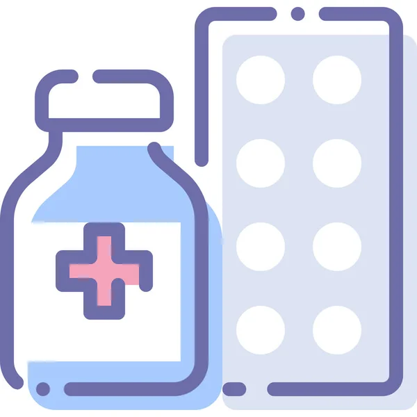 Hastaneler Sağlık Hizmetleri Kategorisinde Ilaç Ilaç Ilacı Ikonu — Stok Vektör