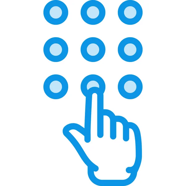 Dial Enter Hand Icon Στυλ Περίγραμμα — Διανυσματικό Αρχείο