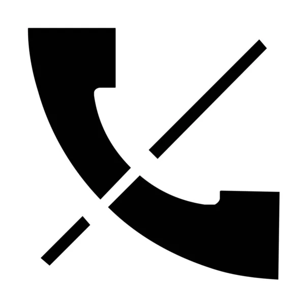 Block Call Mute Icon Solid Stil — Stockvektor