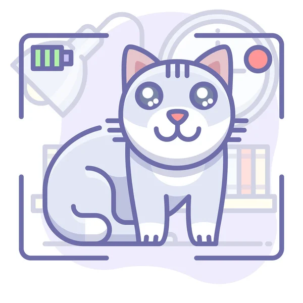 Γάτα Γατάκι Youtube Εικονίδιο Γεμισμένο Στυλ Περίγραμμα — Διανυσματικό Αρχείο