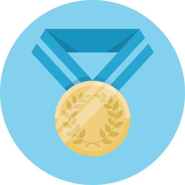 Award Beste Medaille Pictogram Platte Stijl — Stockvector