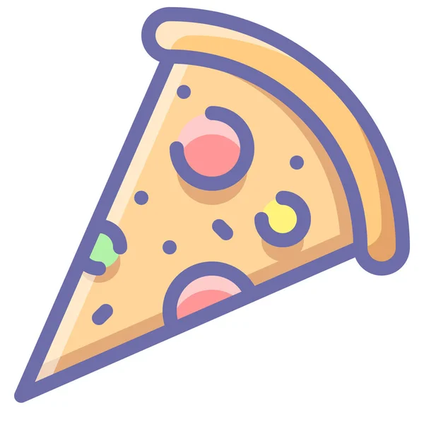 填饱肚子的比萨饼图标 — 图库矢量图片
