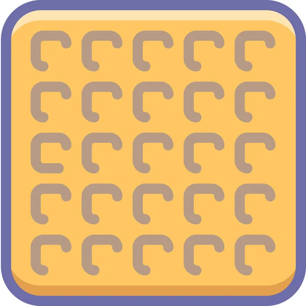 Waffel Symbol Für Kekse Stil Ausgefüllter Konturen — Stockvektor
