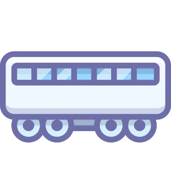 Ícone Trem Trem Passageiros Estilo Contorno Preenchido — Vetor de Stock