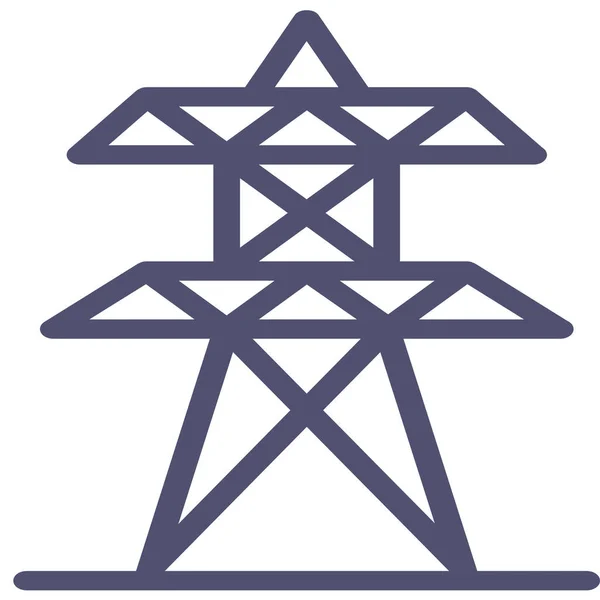 Electricity Station Tower Icon Outline Style — Stockvector