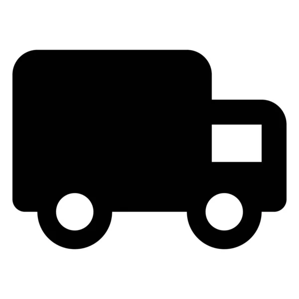 Ikona Transportu Morskiego Ciężarówki Stylu Solid — Wektor stockowy
