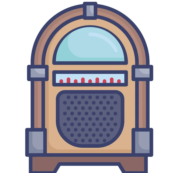 Unterhaltungsinstrument Jukebox Ikone — Stockvektor