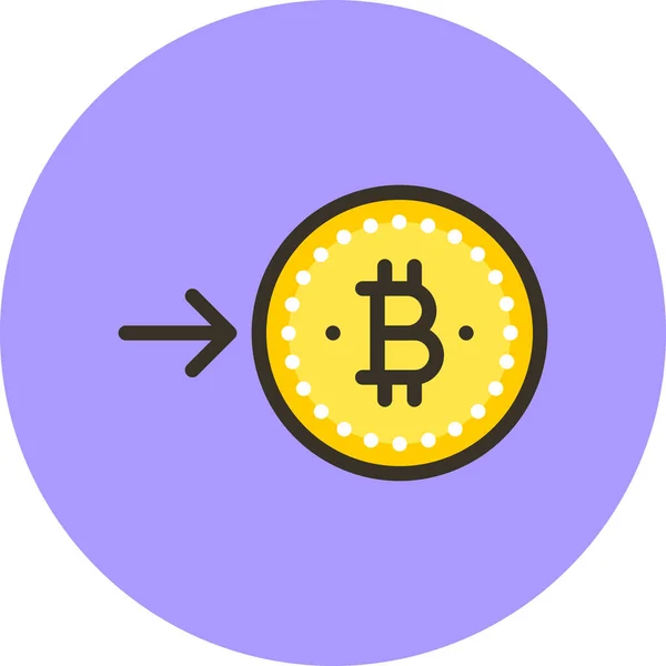 Bitcoin Convertir Icono Estilo Contorno Lleno — Vector de stock