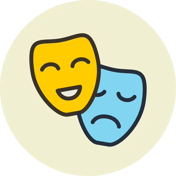 Artists Comedy Drama Icon Filled Outline Style — 스톡 벡터