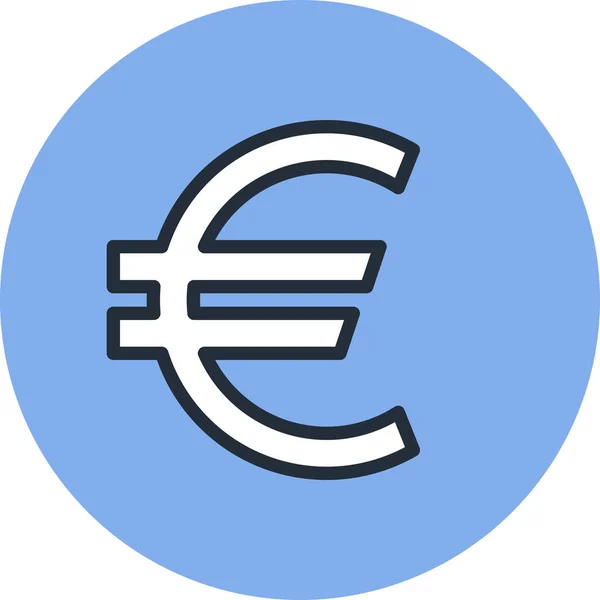 Иконка Евро Стиле Заполненный Контур — стоковый вектор