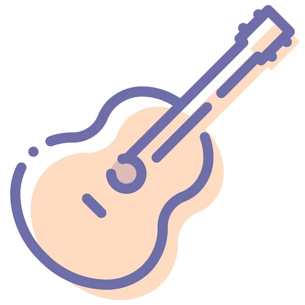 Icono Del Instrumento Guitarra Acústica — Archivo Imágenes Vectoriales