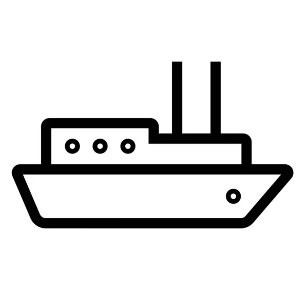 Bateau Yacht Icône Bateau Dans Style Outline — Image vectorielle