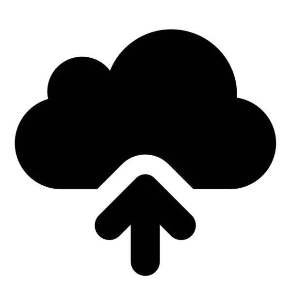 Subir Nube Icono Sólido Estilo Sólido — Vector de stock