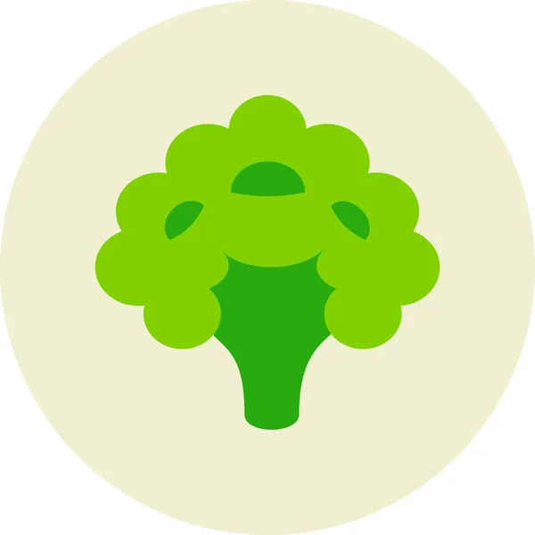 Coliflor Alimento Vegetal Icono Estilo Plano — Vector de stock