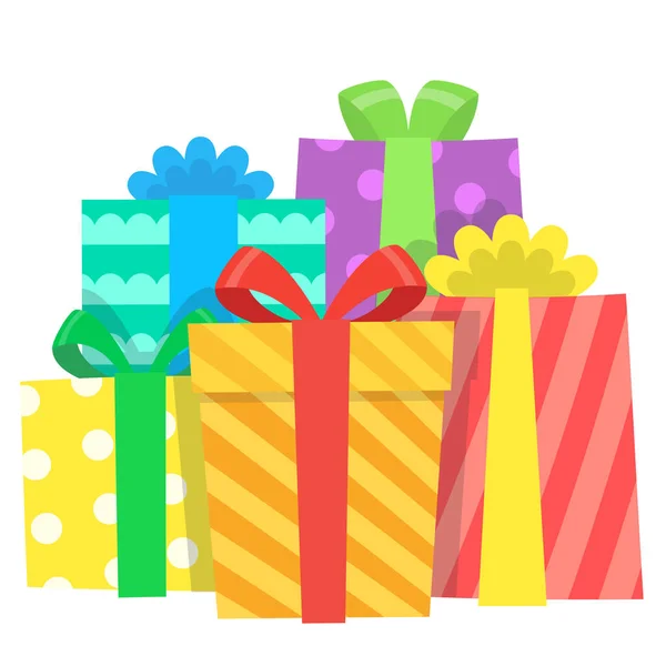 Cajas Regalo Navidad Cajas Icono Estilo Plano — Vector de stock