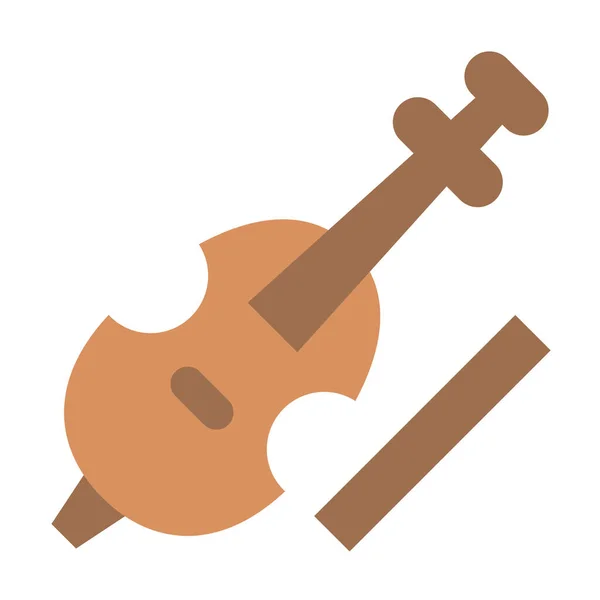Cello Violine Violincello Ikone Flachen Stil — Stockvektor
