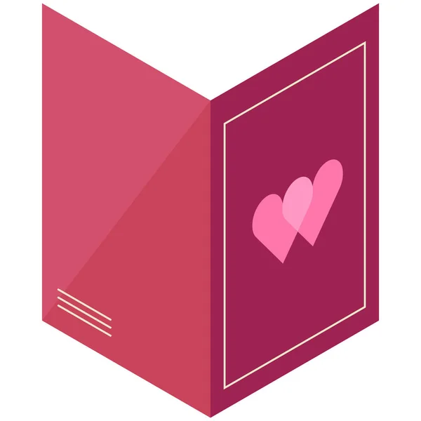 Κάρτα Ημέρα Εικονίδιο Της Καρδιάς Ισομετρική Στυλ — Διανυσματικό Αρχείο