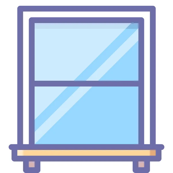 窗口填充轮廓家具和家居装饰图标填充轮廓风格 — 图库矢量图片