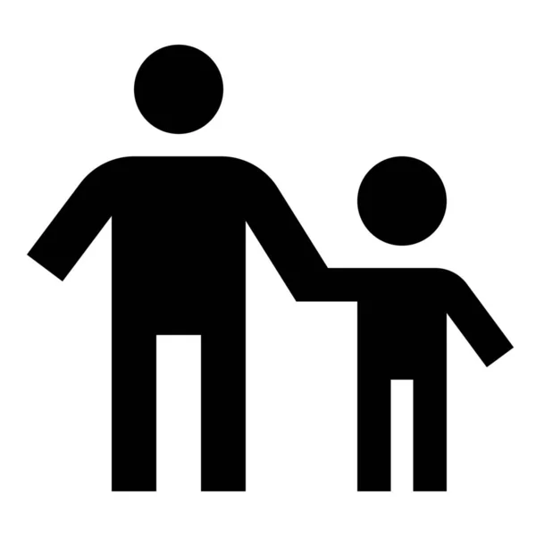 Garçon Famille Parental Icône Dans Style Solide — Image vectorielle