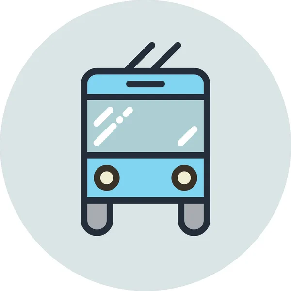 Ícone Transporte Sinal Ônibus Estilo Esboço Preenchido — Vetor de Stock