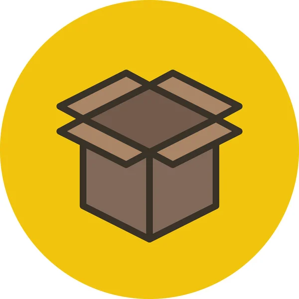 Kotak Bundel Ikon Paket Dalam Gaya Pinggiran Yang Diisi - Stok Vektor