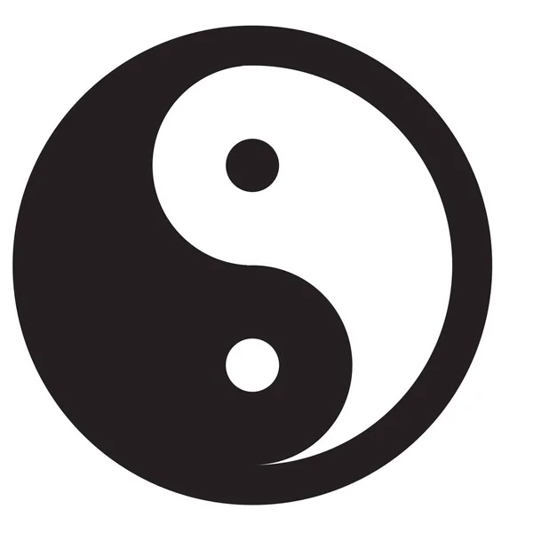 Yin Yang Icône Solide Style Solide — Image vectorielle