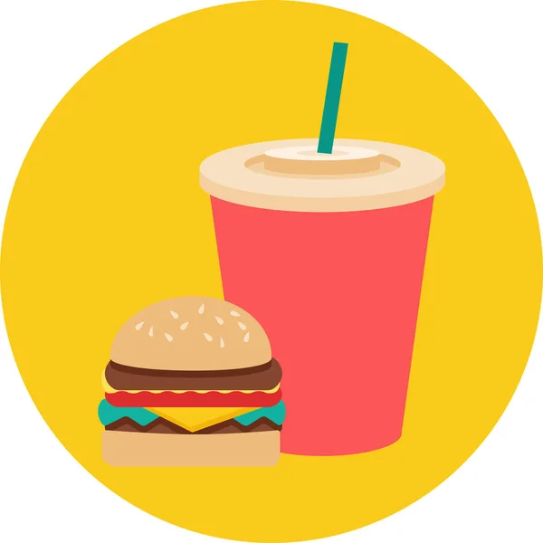 Aireación Comida Hamburguesa Icono Estilo Plano — Vector de stock