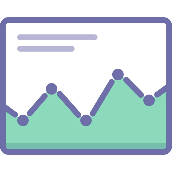 Icône Graphique Statistiques Analytiques Dans Style Contour Rempli — Image vectorielle