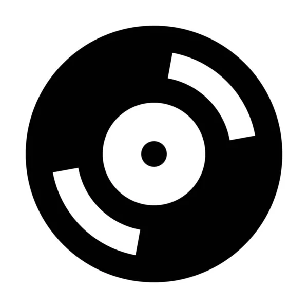 Album Vynil Teller Symbol Solidem Stil — Stockvektor