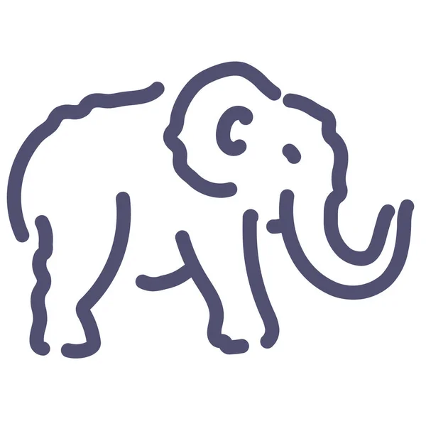 Animal Bishop Elefante Icono Estilo Esquema — Vector de stock