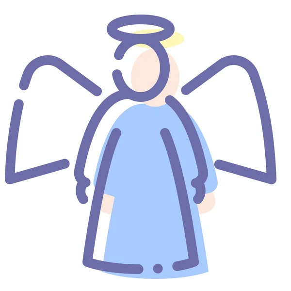 天使の宗教の聖人のアイコンを記入アウトラインスタイル — ストックベクタ