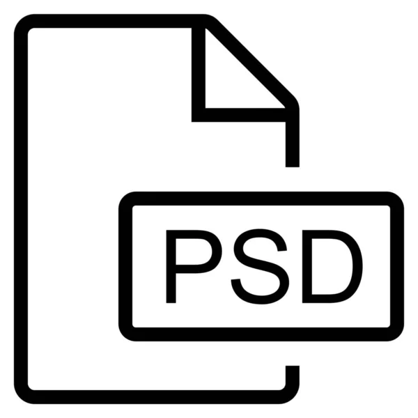 Mimentyp Psd Umrisssymbol Umrissstil — Stockvektor