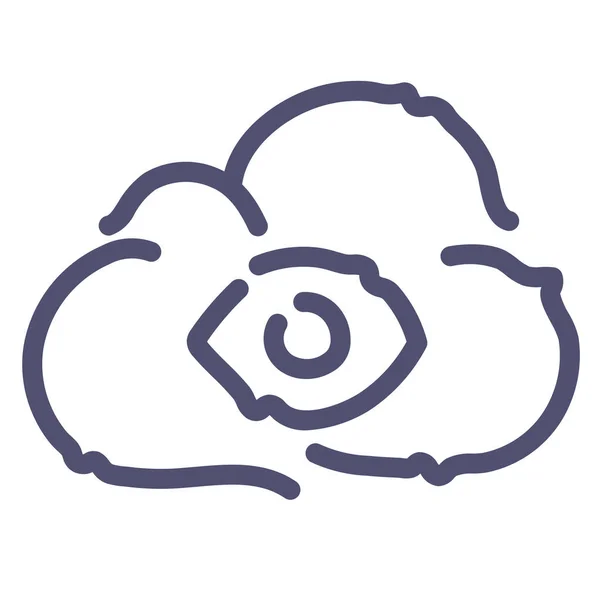 Big Brother Cloud Data Icoon Outline Stijl — Stockvector