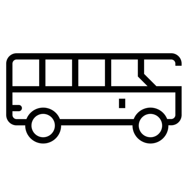 Bus Ana Hattı Araçlar Taşımacılık Simgesinin Ana Hatları Biçimi — Stok Vektör