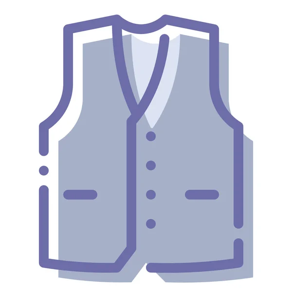 Clothes Suit Vest Icon Filled Outline Style — Stock Vector