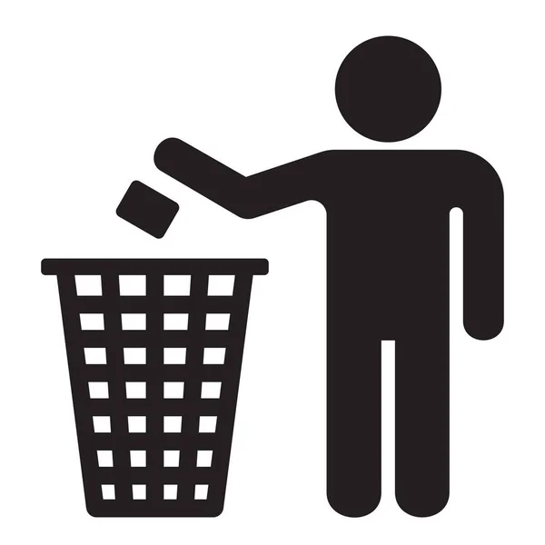 Çöp Kutusu Simgesini Katı Biçiminde Geri Dönüştür — Stok Vektör