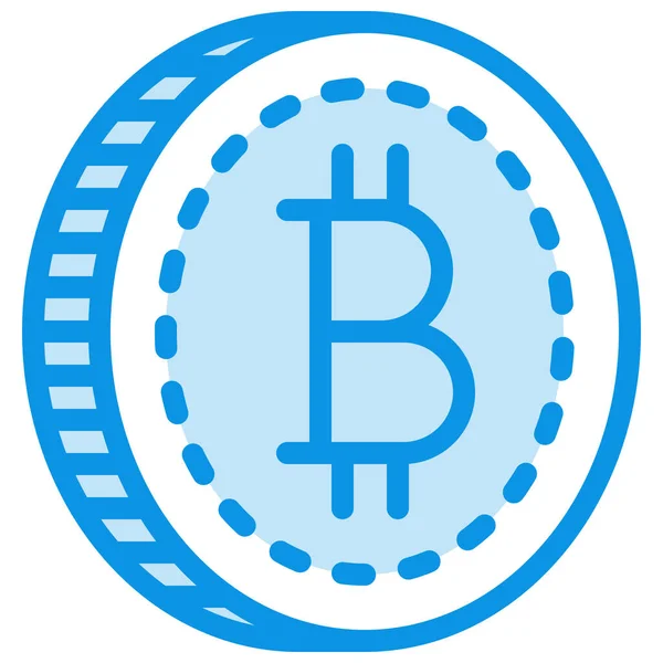 Bitcoin Ícone Dinheiro Blockchain Estilo Esboço Preenchido —  Vetores de Stock