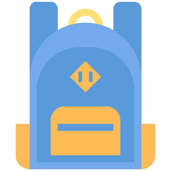 Rugzak Bagage Icoon Onderwijs School Leren Categorie — Stockvector
