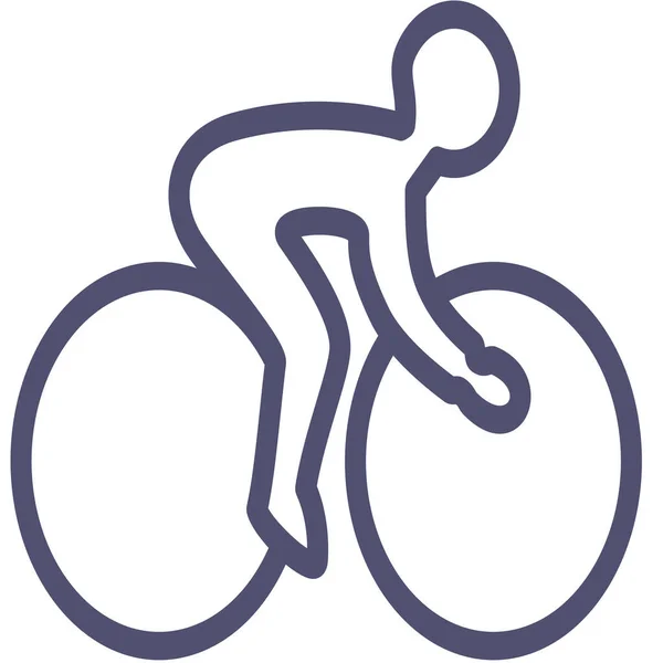 Bicyclist Bike Cycling Icon Outline Style — Stockvector