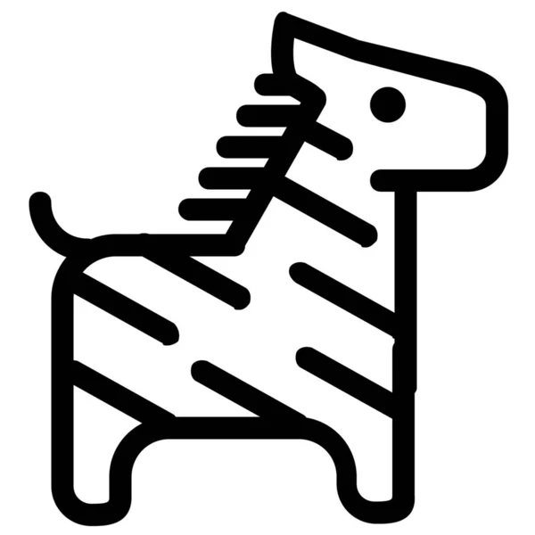 Animal Zebra Icono Del Esquema Estilo Del Esquema — Archivo Imágenes Vectoriales