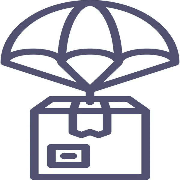 Box Delivery Drop Symbol Outline Stil — Stockvektor