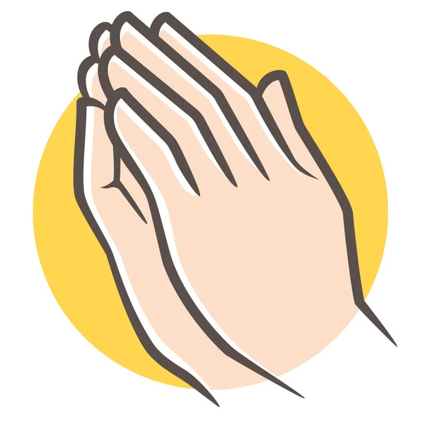 Молитва Благодаря Руки Икона — стоковый вектор